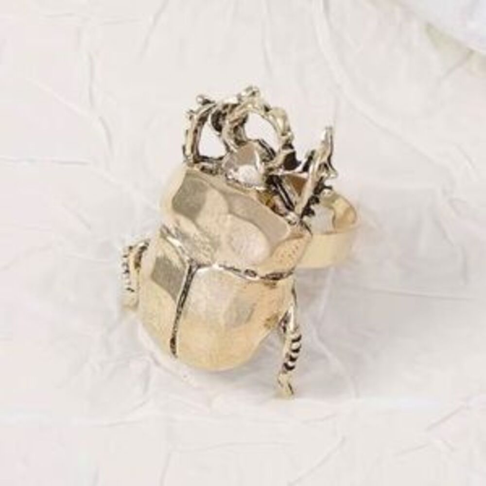 Gold Cicida Insect Bug Statement Rings